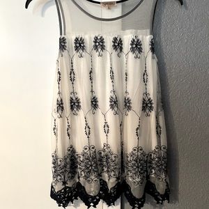 Lavish Brand, blue & white blouse.